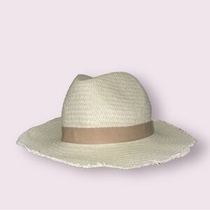 NWT | Hat Attack Chapeau Fringed Packable Travel Hat White/Blanc o/s